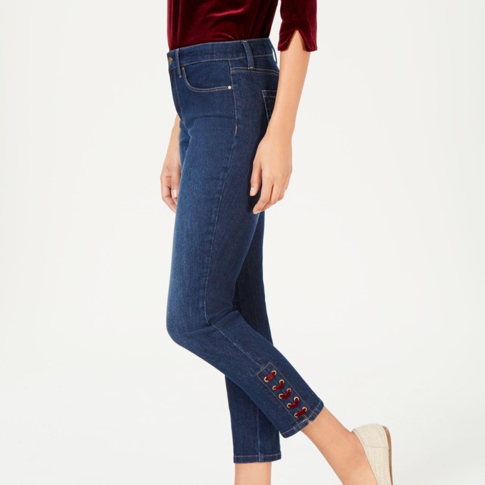 NWOT Charter Club Velvet Lace-up Ankle Jeans